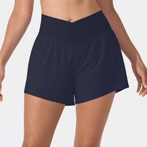 HALARA cross waist athletic shorts